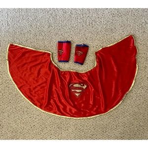 Superkid Reversible Cape & Arm Cuffs Costume Size Small
